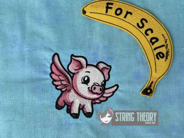 Chibi Flying Pig Digital Download for Machine Embroidery Pattern, Design (4×4, 5x7 Hoop) - Image 4