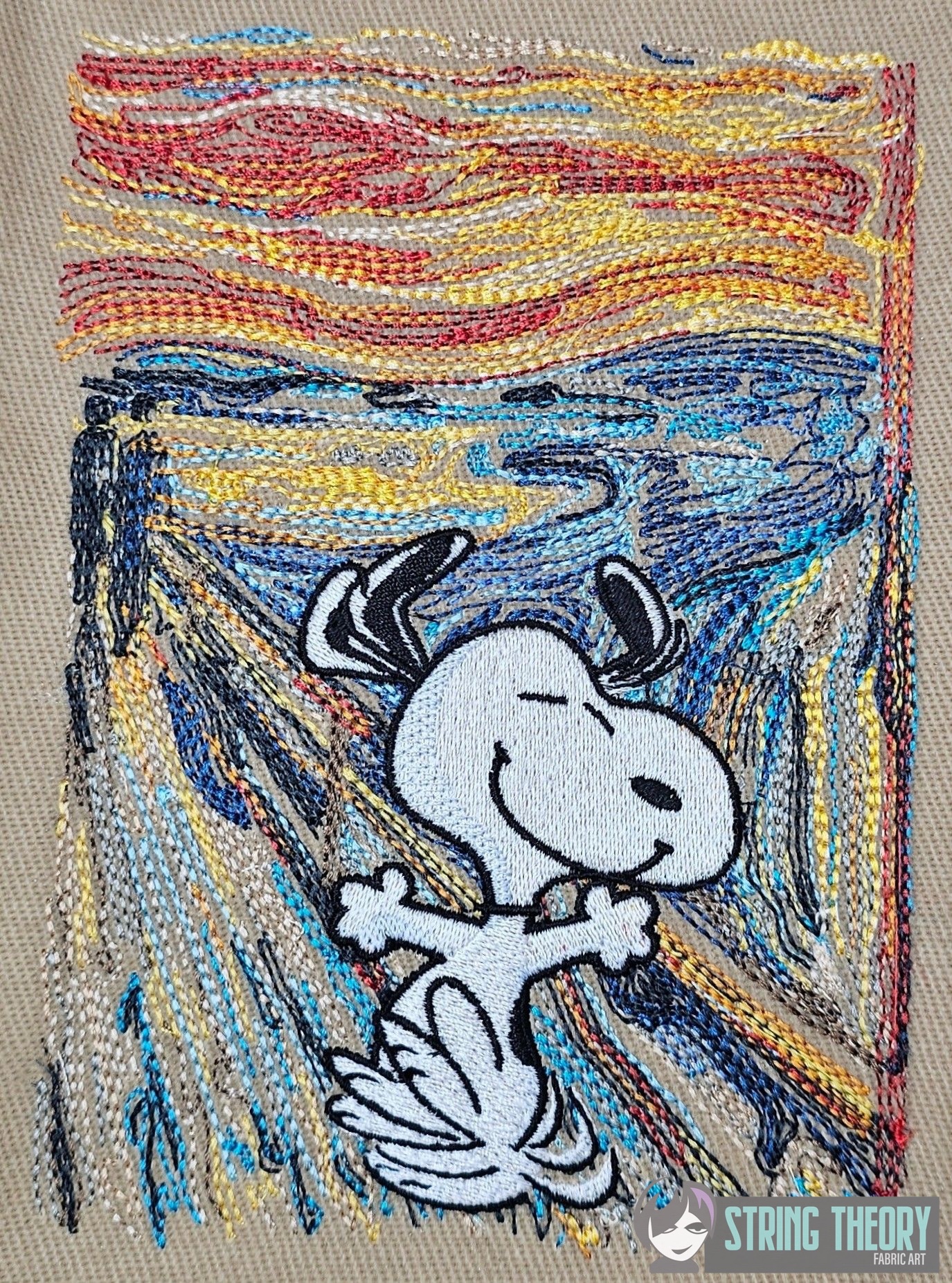 Peanuts Scream Dancing Snoopy machine embroidery design