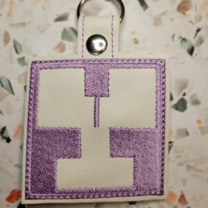 Black Brutalist Y ITH fob machine embroidery design