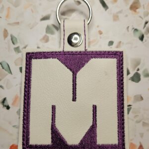 Block Brutalist M Fob ITH in the hoop fob Digital Download for Machine Embroidery Pattern, Design (4×4 Hoop)