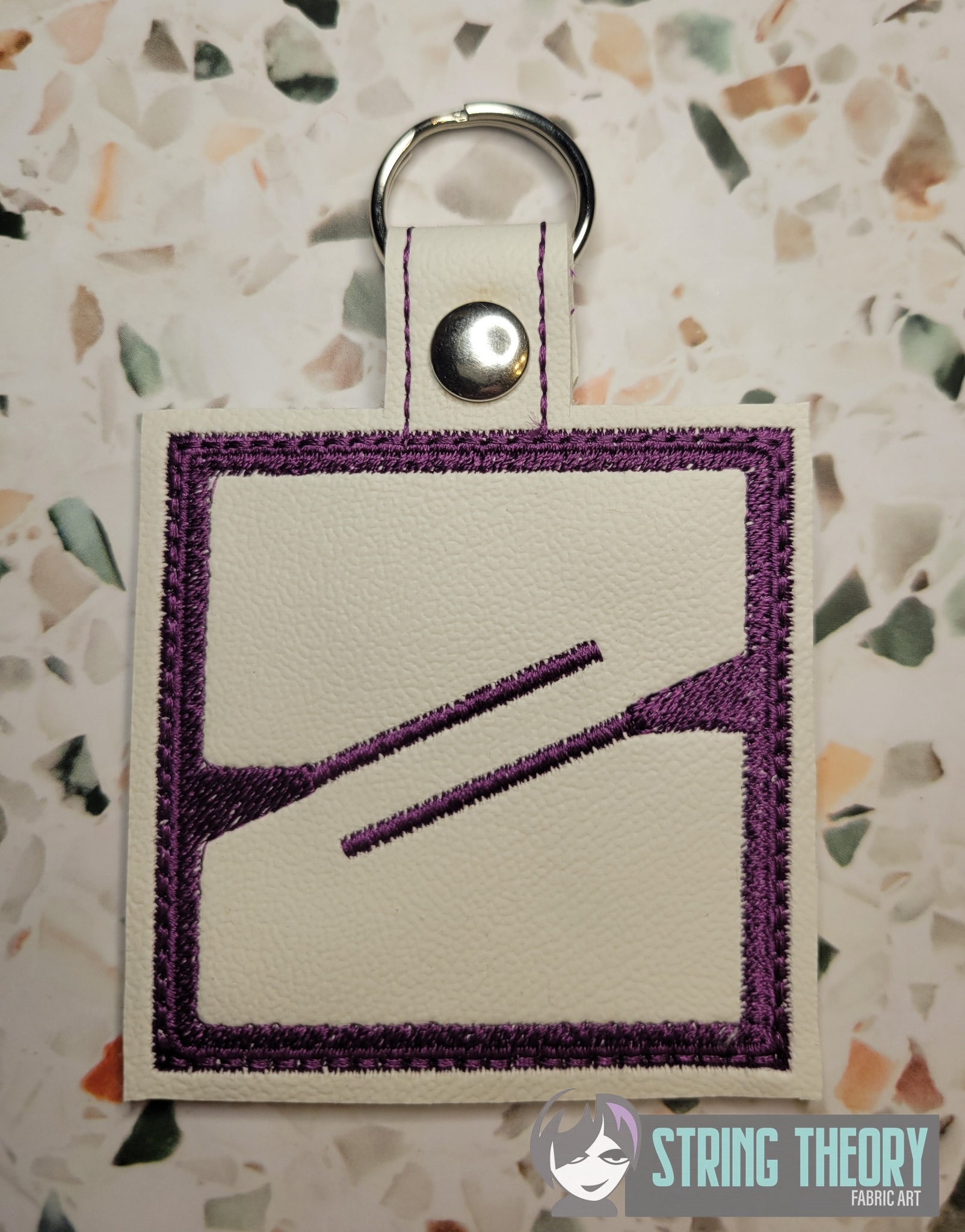 Black Brutalist Z ITH fob machine embroidery design