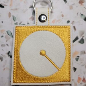 Block Brutalist Q Fob ITH in the hoop fob Digital Download for Machine Embroidery Pattern, Design (4×4 Hoop)