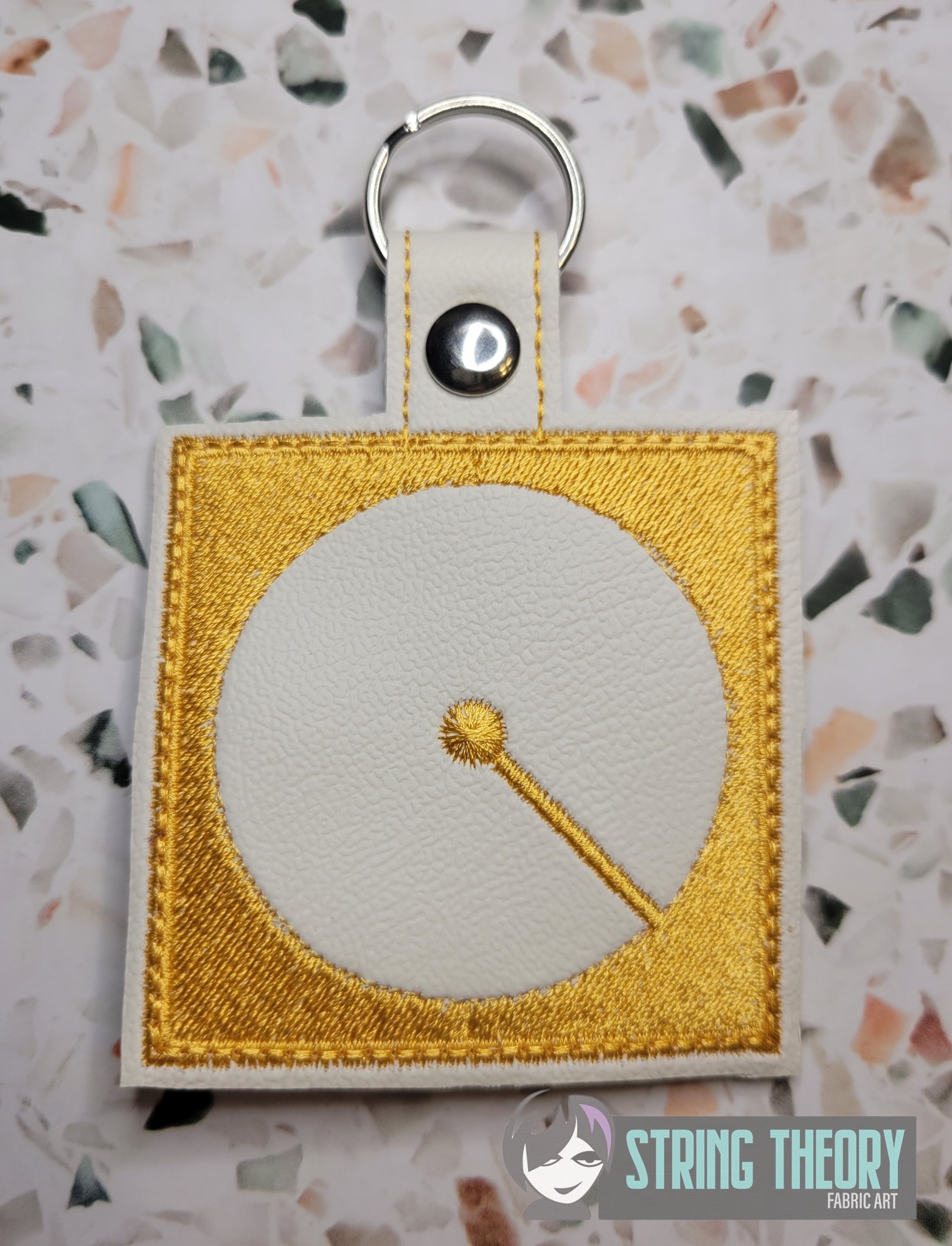 Block Brutalist Q Fob ITH in the hoop fob Digital Download for Machine Embroidery Pattern, Design (4×4 Hoop)