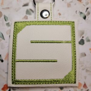 Block Brutalist S Fob ITH in the hoop fob Digital Download for Machine Embroidery Pattern, Design (4×4 Hoop)