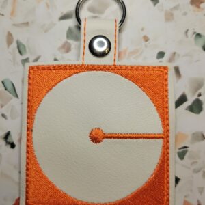Block Brutalist C Fob ITH in the hoop fob Digital Download for Machine Embroidery Pattern, Design (4×4 Hoop)