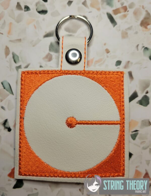 Block Brutalist C Fob ITH in the hoop fob Digital Download for Machine Embroidery Pattern, Design (4×4 Hoop)