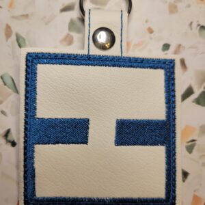 Block Brutalist I Fob ITH in the hoop fob Digital Download for Machine Embroidery Pattern, Design (4×4 Hoop)