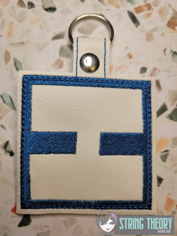 Block Brutalist I Fob ITH in the hoop fob Digital Download for Machine Embroidery Pattern, Design (4×4 Hoop)