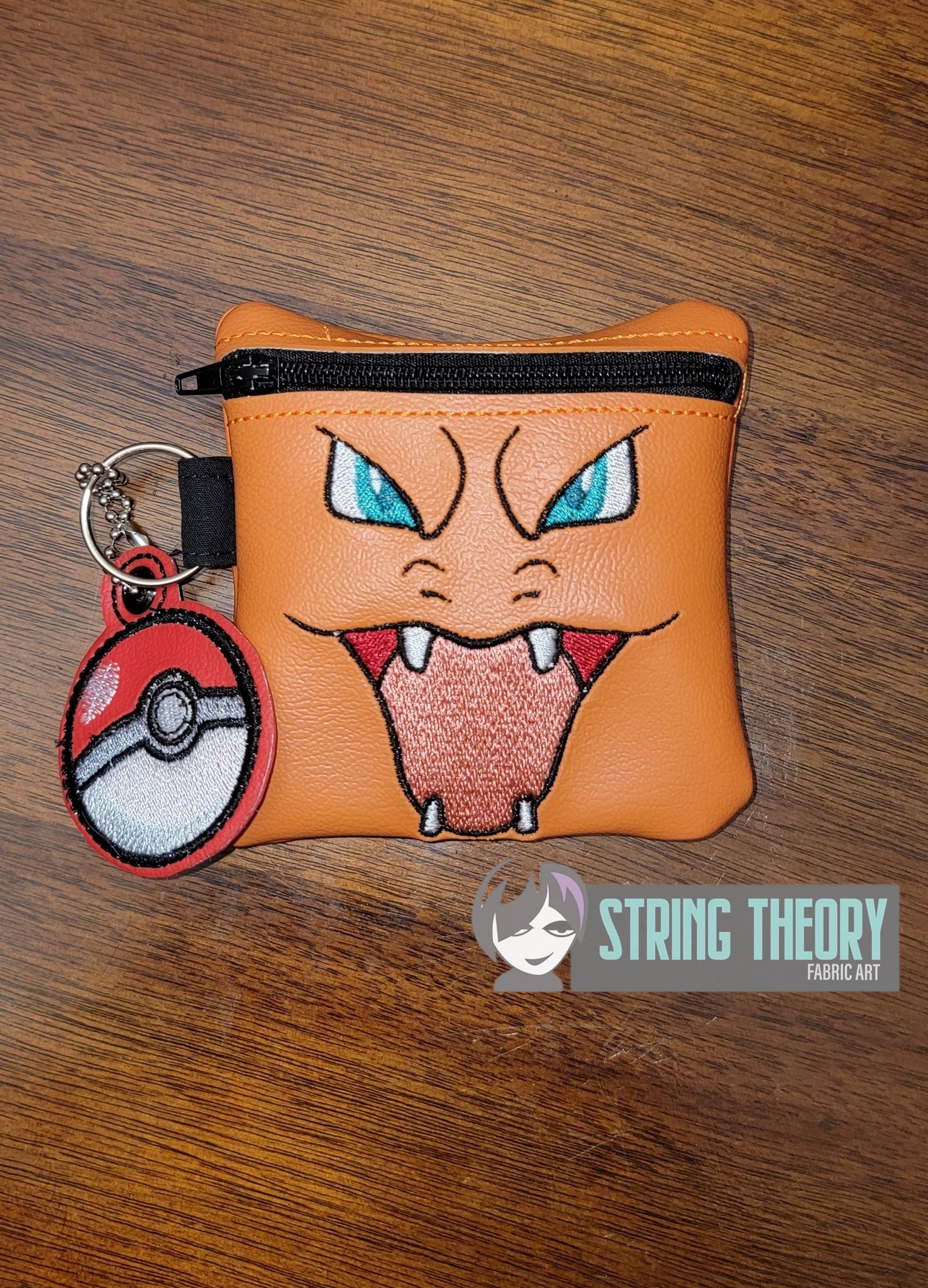 Pokemon Charizard Face ITH Zip Bag machine embroidery design