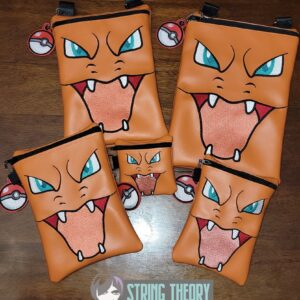 Pokemon Charizard Face ITH Zip Bag machine embroidery design