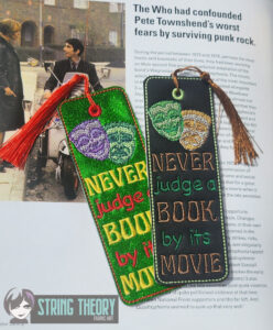 The Book was better ITH bookmark machine embroidery design