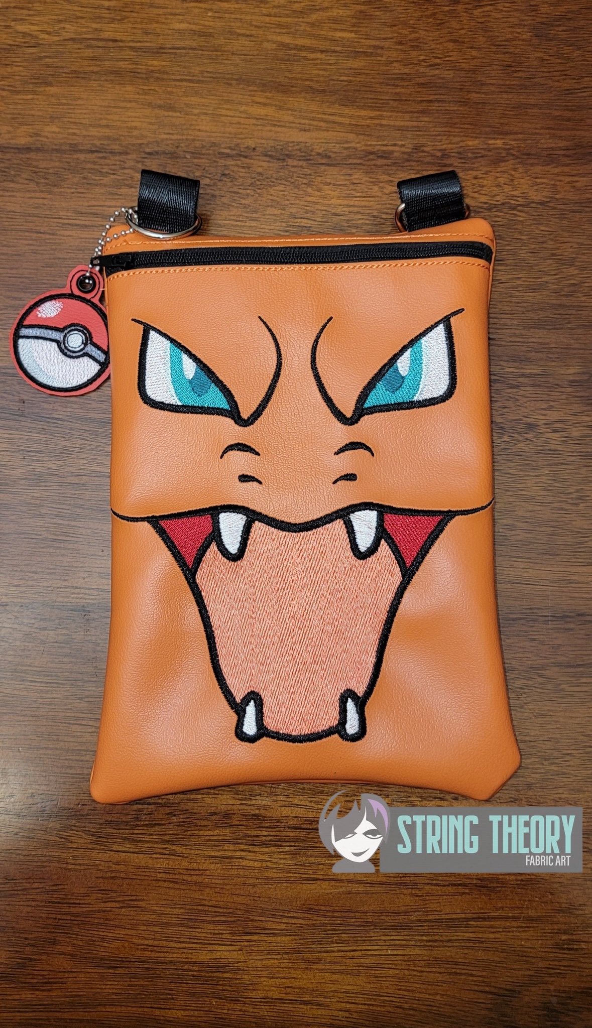 Pokemon Charizard Face ITH Zip Bag machine embroidery design