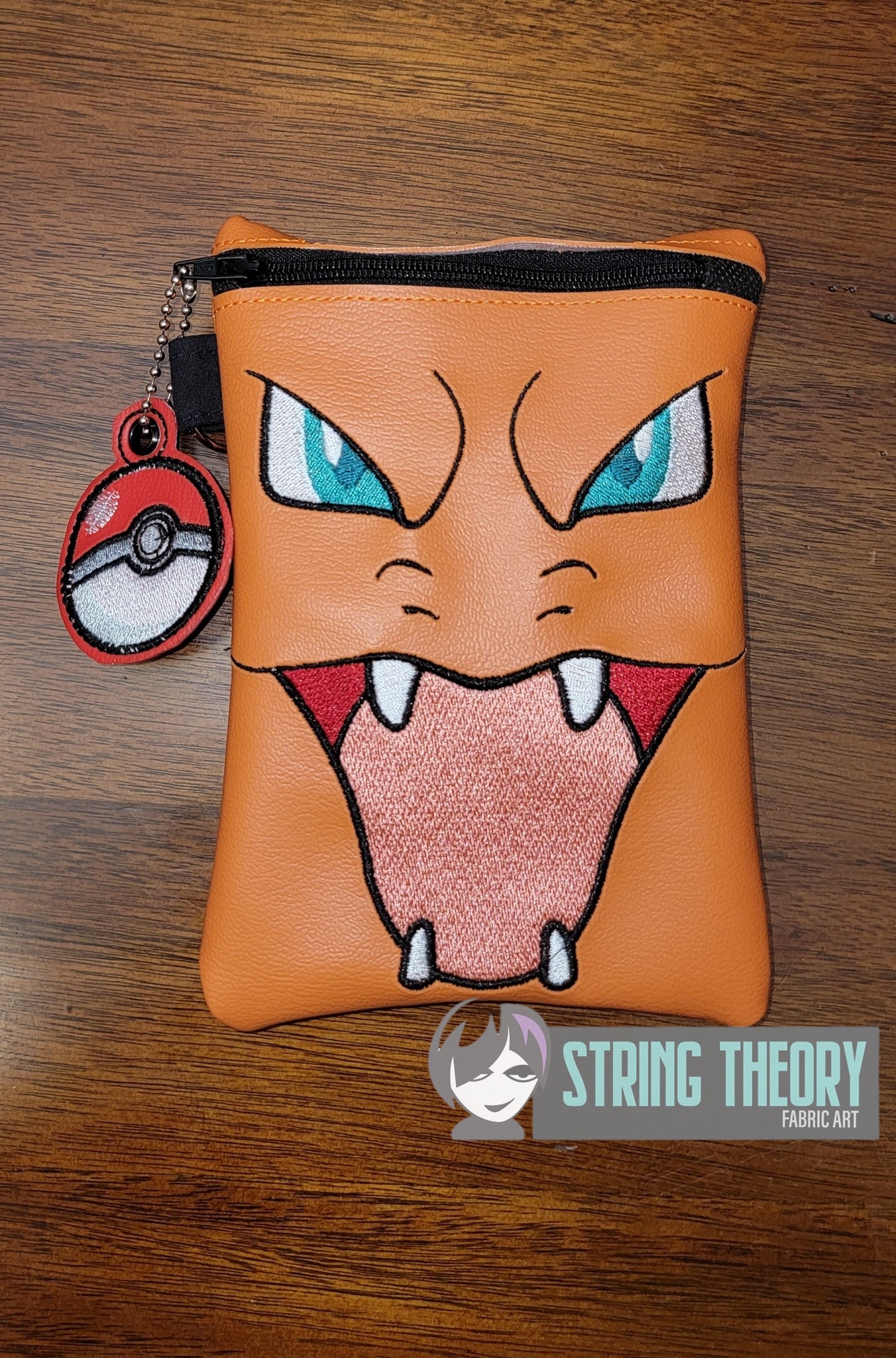 Pokemon Charizard Face ITH Zip Bag machine embroidery design