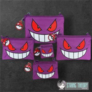 Pokemon Gengar Face ITH Zip Bag machine embroidery design
