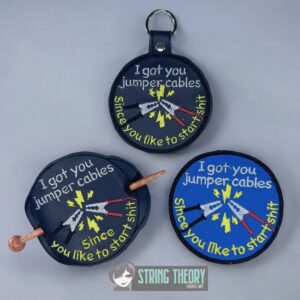 I Got You Jumper Cables Since You Like to Start fob, patch, bun cover ITH in the hoop Digital Download for Machine Embroidery Pattern, Design (4x4 Hoop)