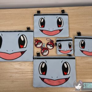 Pokemon Squirtle Face ITH Zip Bag machine embroidery design