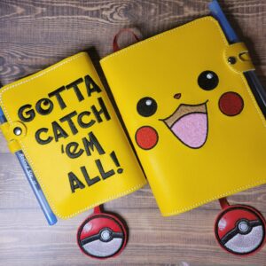 Pokemon Pikachu Face ITH Notebook Cover machine embroidery design