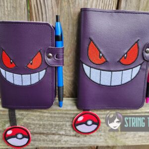 Pokemon Gengar Face ITH Notebook Cover machine embroidery design