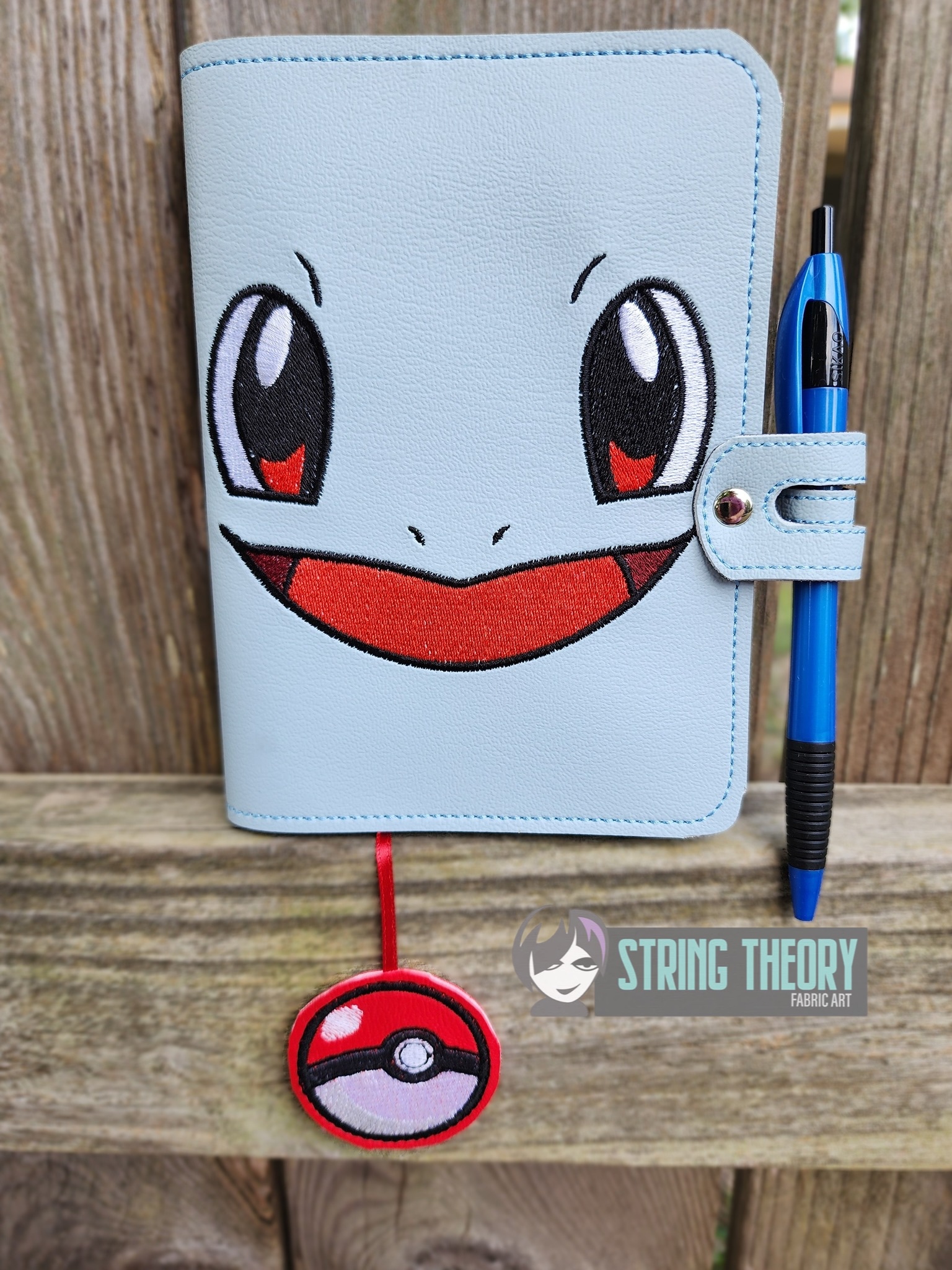 Pokemon Squirtle Face ITH Notebook Cover machine embroidery design