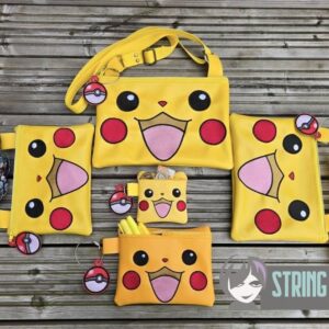 Pokemon Pikachu Face ITH Zip Bag machine embroidery design