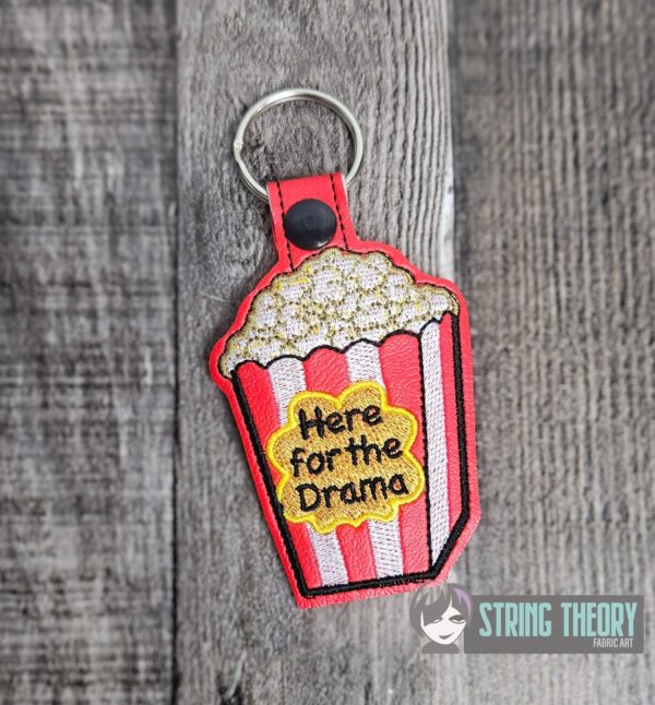 Here for the Drama Popcorn fob, patch, bun cover ITH in the hoop Digital Download for Machine Embroidery Pattern, Design (4×4 Hoop) - Image 12