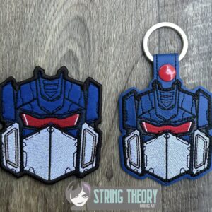 Transformers Soundwave ITH fob patch machine embroidery design