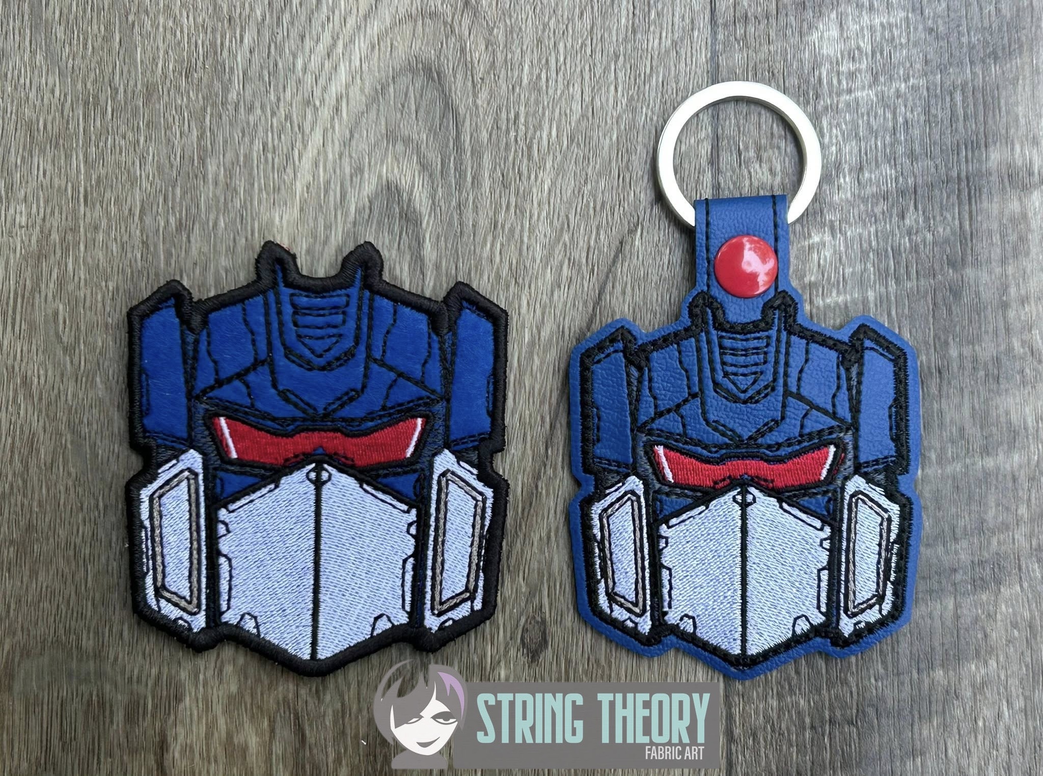 Transformers Soundwave ITH fob patch machine embroidery design