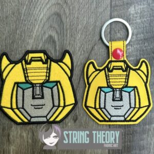 Transformers Bumblebee ITH fob patch machine embroidery design