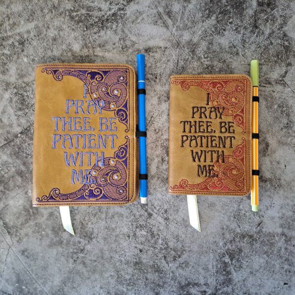 Be Patient with Me Notebook Cover  ITH in the hoop Digital Download for Machine Embroidery Pattern, Design (5×7, 6×10 Hoop) - Image 9