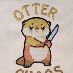 Stabby Otter - Otter Chaos Digital Download for Machine Embroidery Pattern, Design (4×4, 5x7, 6x10 Hoop)