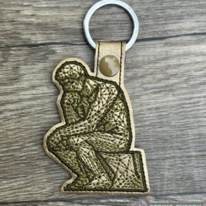 TTBC - Rodin The Thinker Fob Digital Download for Machine Embroidery Pattern, Design (4×4 Hoop)
