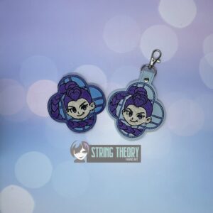 Huntrix Rumi ITH fob patch machine embroidery design