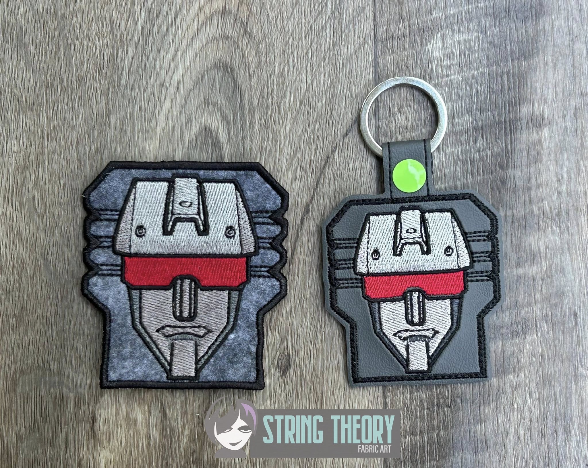 Transformers Devastator ITH patch fob machine embroidery design