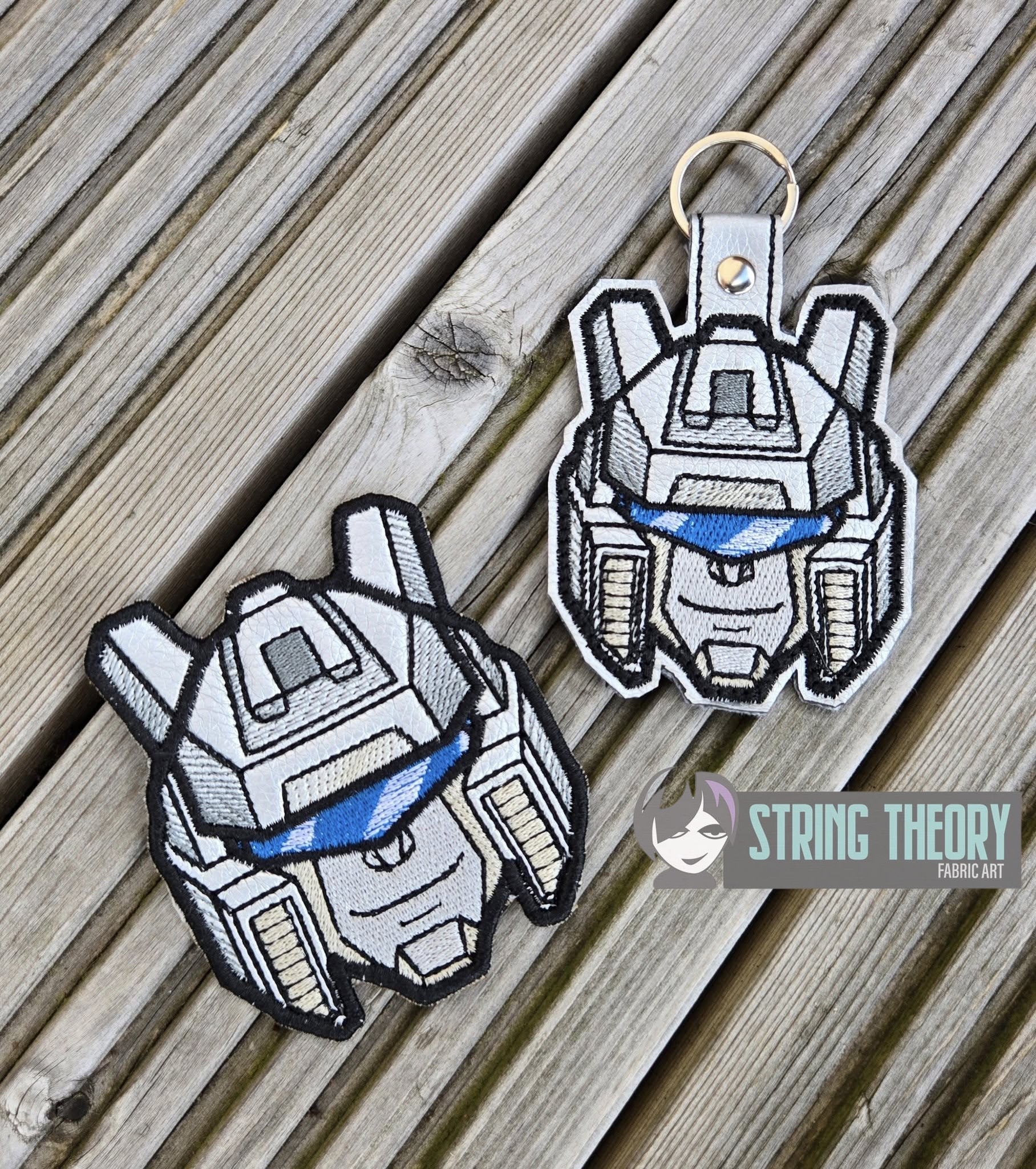 Transformers Jazz ITH fob patch machine embroidery design