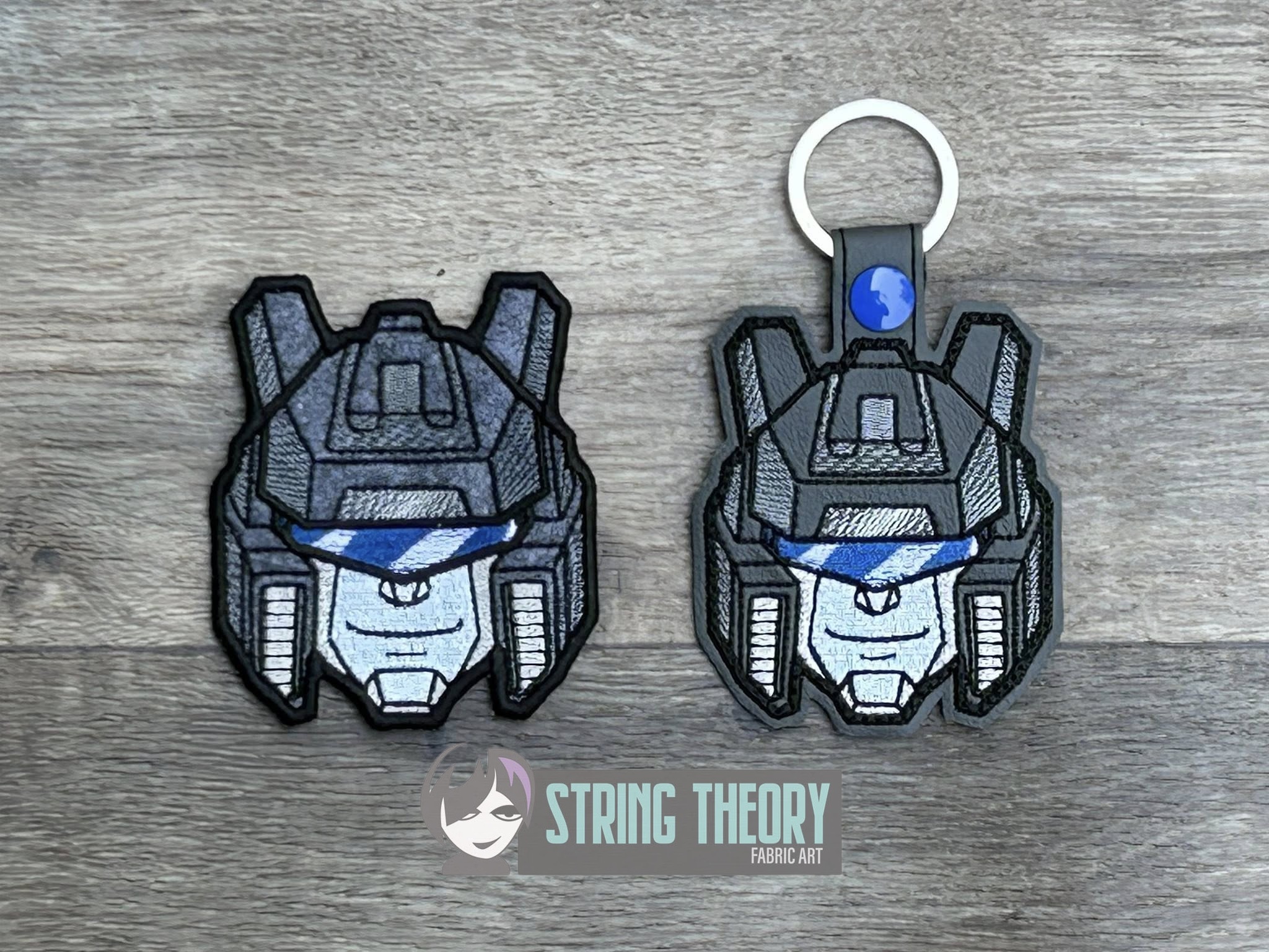 Transformers Jazz ITH fob patch machine embroidery design