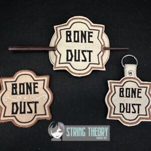 Potion Bottle Label - Bone Dust fob, patch, bun cover ITH in the hoop Digital Download for Machine Embroidery Pattern, Design (4×4 Hoop)