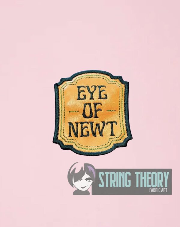 Potion Bottle Label - Eye of Newt fob, patch, bun cover ITH in the hoop Digital Download for Machine Embroidery Pattern, Design (4×4 Hoop) - Image 6