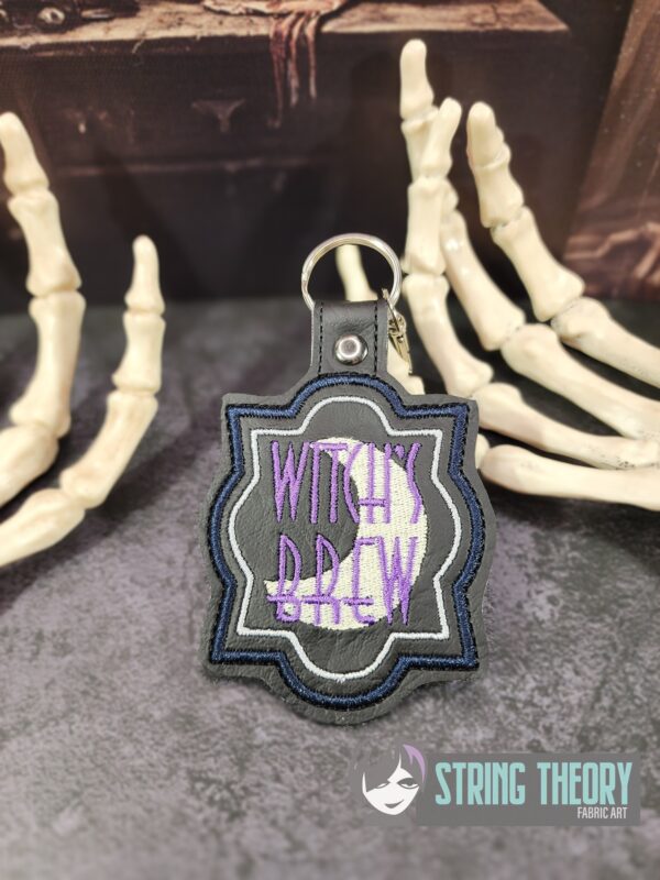 Potion Bottle Label - Witch's Brew fob, patch, bun cover ITH in the hoop Digital Download for Machine Embroidery Pattern, Design (4×4 Hoop) - Image 2