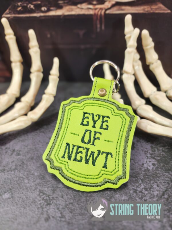 Potion Bottle Label - Eye of Newt fob, patch, bun cover ITH in the hoop Digital Download for Machine Embroidery Pattern, Design (4×4 Hoop) - Image 4