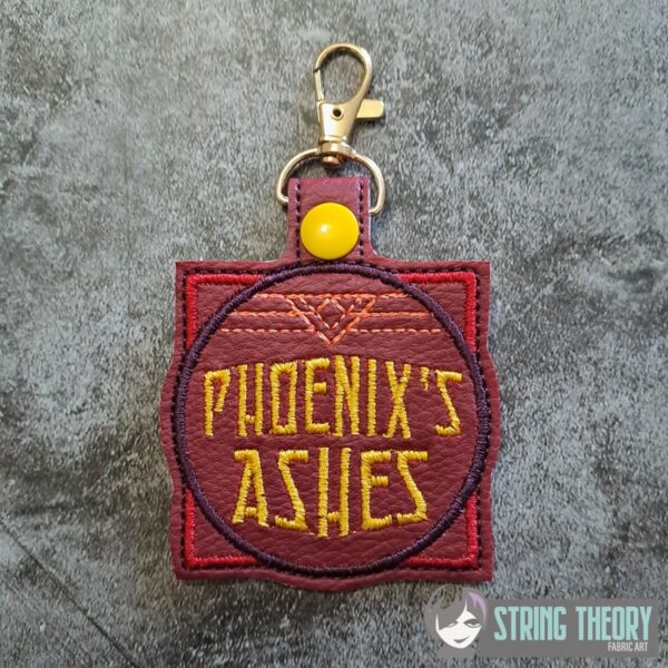 Potion Bottle Label - Phoenix's Ashes fob, patch, bun cover ITH in the hoop Digital Download for Machine Embroidery Pattern, Design (4×4 Hoop) - Image 2