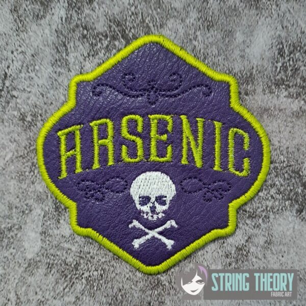 Potion Bottle Label - Arsenic fob, patch, bun cover ITH in the hoop Digital Download for Machine Embroidery Pattern, Design (4×4 Hoop) - Image 4