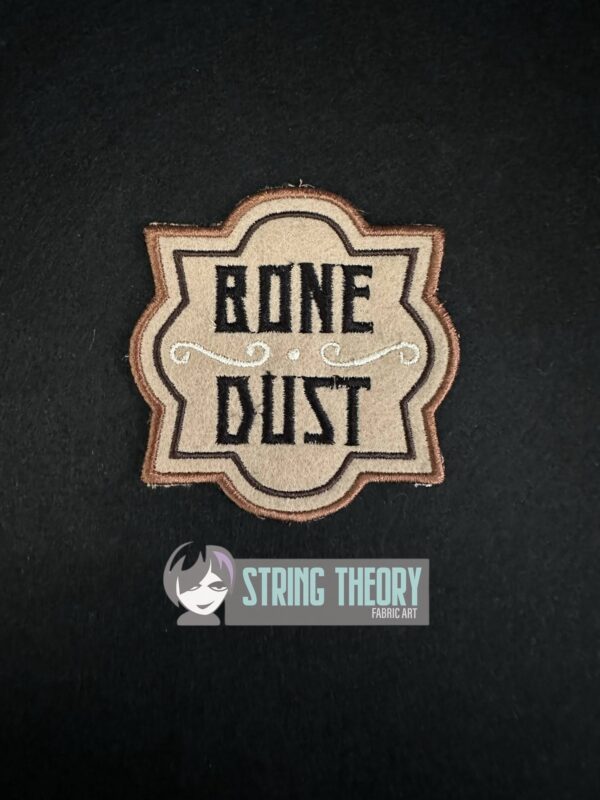 Potion Bottle Label - Bone Dust fob, patch, bun cover ITH in the hoop Digital Download for Machine Embroidery Pattern, Design (4×4 Hoop) - Image 2