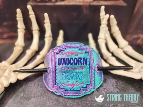 Potion Bottle Label - Unicorn Tears fob, patch, bun cover ITH in the hoop Digital Download for Machine Embroidery Pattern, Design (4×4 Hoop) - Image 4