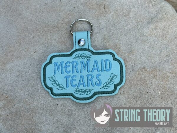 Potion Bottle Label - Mermaid Tears fob, patch, bun cover ITH in the hoop Digital Download for Machine Embroidery Pattern, Design (4×4 Hoop) - Image 3