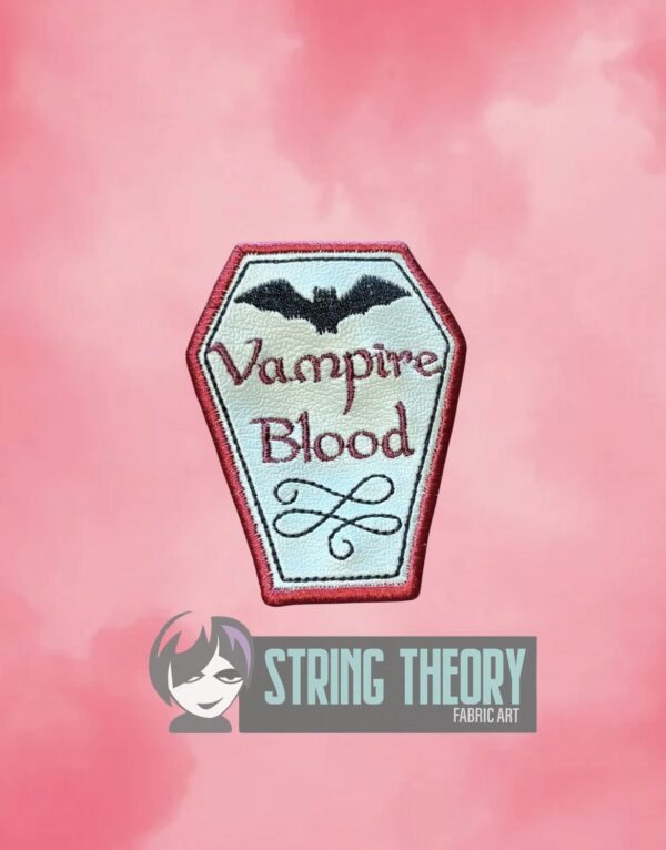 Potion Bottle Label - Vampire Blood fob, patch, bun cover ITH in the hoop Digital Download for Machine Embroidery Pattern, Design (4×4 Hoop) - Image 2