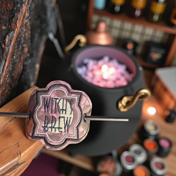 Potion Bottle Label - Witch's Brew fob, patch, bun cover ITH in the hoop Digital Download for Machine Embroidery Pattern, Design (4×4 Hoop) - Image 11