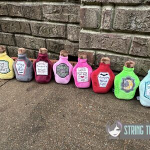 Potion Bottle Lables Square Bundles Machine embroidery pattern