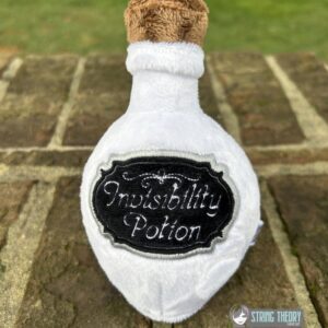 Potion Bottle Label – Invisibility Appliqué Digital Download for Machine Embroidery Pattern, Design (4x4 Hoop)