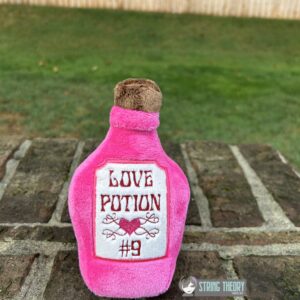 Potion Bottle Label – Love Potion #9 Appliqué Digital Download for Machine Embroidery Pattern, Design (4x4 Hoop)