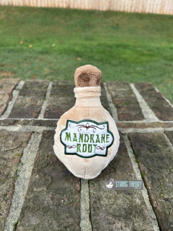 Potion Bottle Label – Mandrake Root Appliqué Digital Download for Machine Embroidery Pattern, Design (4x4 Hoop)